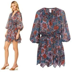 Misa Los Angeles Tara Mini Dress in Cerulean Small